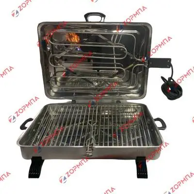 Ψηστιέρα Inox 1000w με καλώδιο ορθογώνια 23 x 34cm