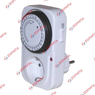 Χρονοδιακόπτης με πρίζα ρυθμιζόμενος 24 ωρών, 24 προγράμματα