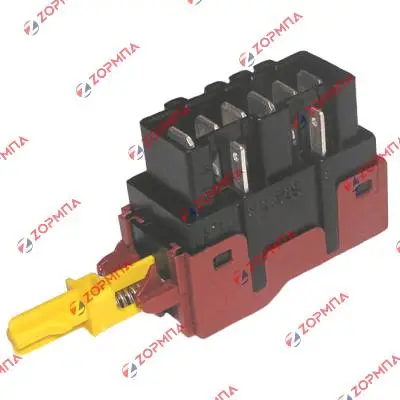 Διακόπτης πλυντηρίου ρούχων ZANUSSI / ELECTROLUX πατητός (6+2 επαφών) 1245407000, 1249271402, 1245406002, 1240323004