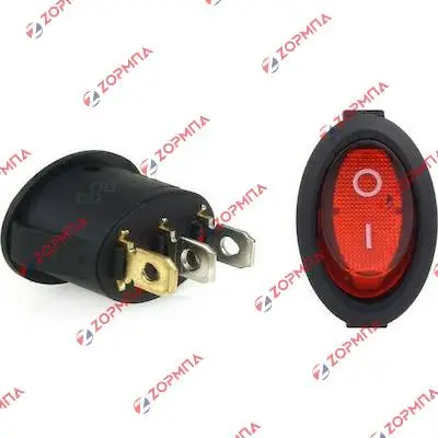 Διακόπτης μονός οβάλ ON-OFF 3 επαφών 10A 250V με φως για ηλεκτρικό μπρίκι, Γενικής Χρήσης