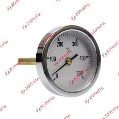 Θερμόμετρο ξυλόφουρνου 0-500oC με πούρο 10cm, Φ50, μεταλλικό με βίδα