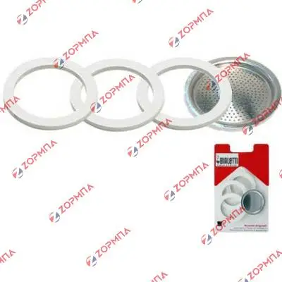 Ανταλλακτικό φίλτρο καφετιέρας & 3 φλάντζες για 2 μερίδες BIALETTI 