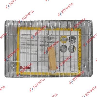 Σχάρα ψηστιέρας INOX με ξύλινη λαβή ROLLER 32.5x24.50cm