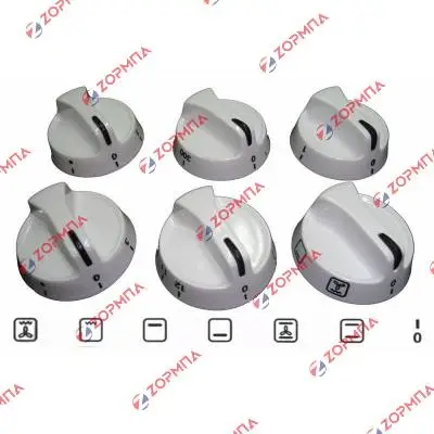 Κουμπιά κουζίνας ELCO / Γενικής Χρήσης σετ 6 τεμαχίων λευκά με ένδειξη αέρα