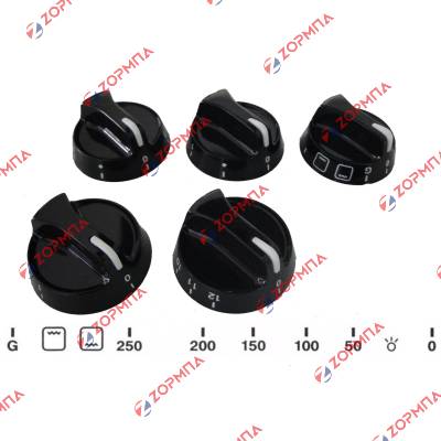 Κουμπιά μαύρα μεικτής κουζίνας σετ 5 τεμαχίων με κοντό λαιμό  Γενικής χρήσης