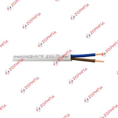 Καλώδιο εύκαμπτο 2x0.75mm στρογγυλό λευκό ανά μέτρο
