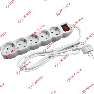 Πολύπριζο 5 θέσεων με διακόπτη 3x1,5mm^2 (1,5m καλώδιο) λευκό